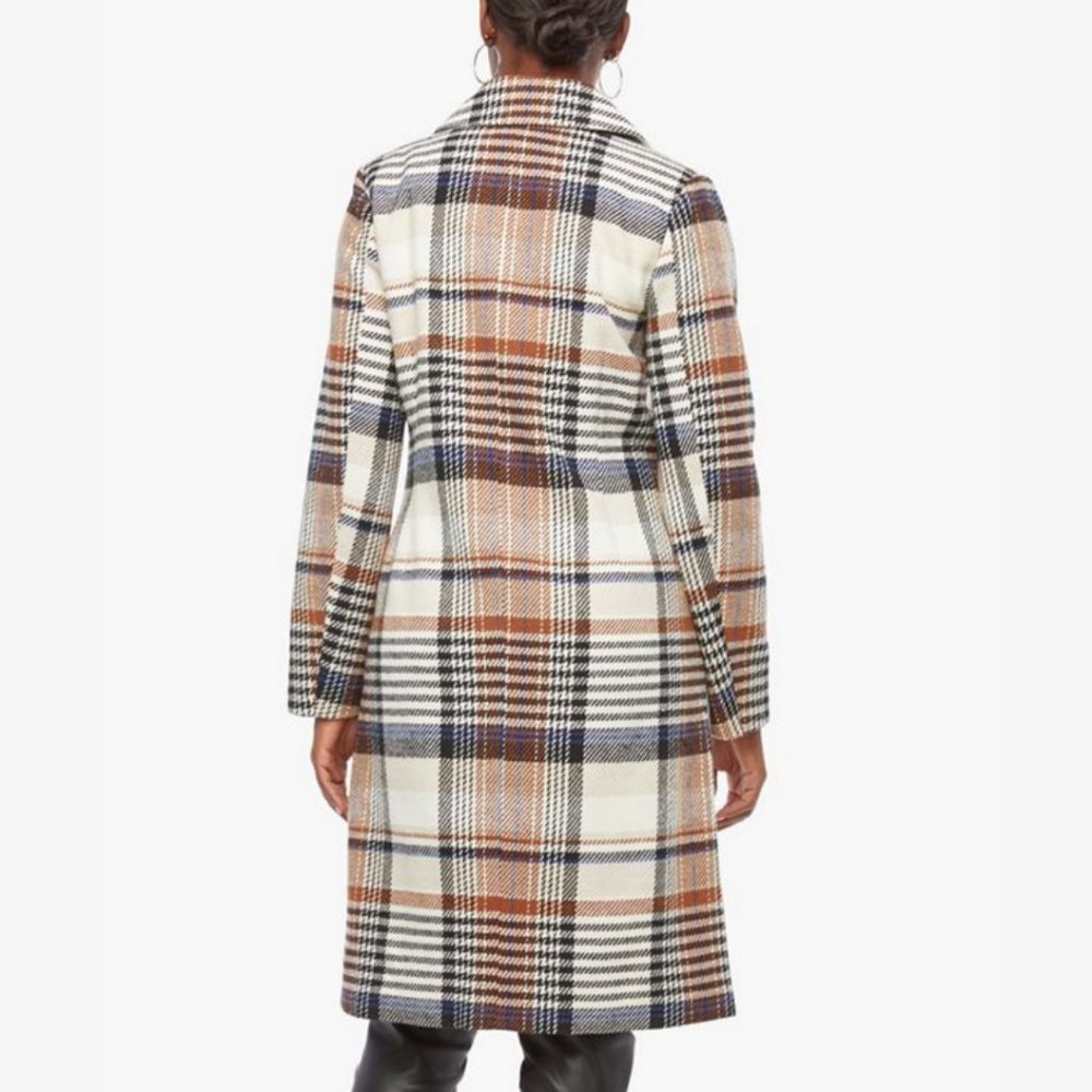 NWT Plaid Double Breasted Trench Coat - XXL - Picture 5 of 8